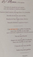 Le Christiana menu