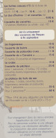 Le Corsaire menu