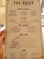 The Grist And Table menu