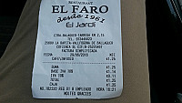 El Faro menu