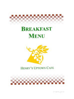 Henry's Uptown Cafe menu