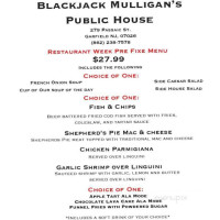 Blackjack Mulligan’s Public House menu