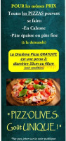 Pizz ' Olives menu