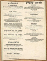 George Henry's menu