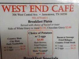 West End Cafe menu
