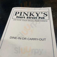 Pinky's Court Street Pub menu
