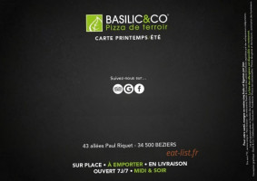 Basilic Co Beziers (riquet) menu