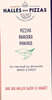 Halles Aux Pizzas menu