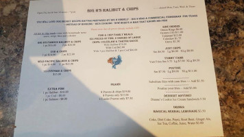 Big H's Halibut Chips menu