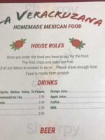 La Veracruzana menu