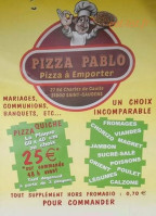 Pizza Pablo menu