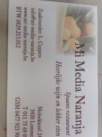 Mi Media Naranja menu