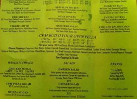 Impulse Pizza menu