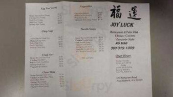 Joy Luck Take Out menu