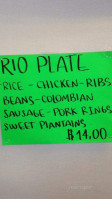 Rio Charcoal Grill menu