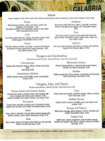 Gabby's Italian Bistro menu