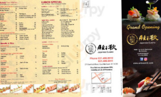 Aki Japanese Cuisine menu