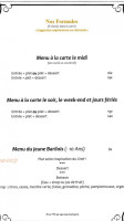 Le Barilois menu
