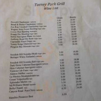 Torrey Park Grill menu