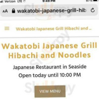 Wakatobi Japanese Grill menu