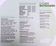 O Organic Produce Cafe menu