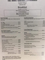 The Abbey Gourmet Coffeehouse menu
