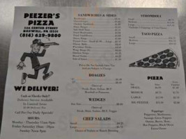 Peezer's Pizza menu