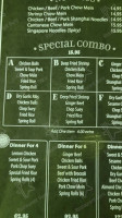 Sunny's menu