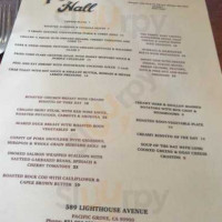 Poppy Hall menu