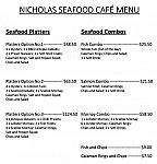 Nicholas Seafood menu