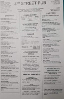 4th Street Pub menu