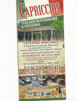 Capriccio Pizza menu