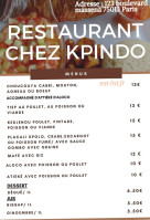 Kpindo Food menu