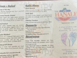 The Hanalei Gourmet menu