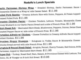 Rodolfo Pizzeria menu