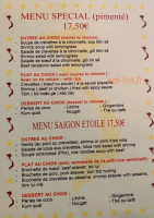 Saigon Etoile menu