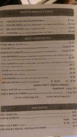 Monty's Pizza menu