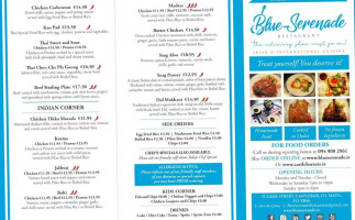 Blue Serenade menu