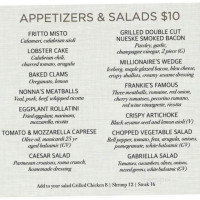 Gabriella's Italian Steakhouse menu
