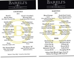 Bareli's By The Sea menu