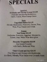 Vitale's Delicatessen menu