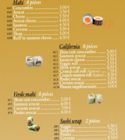J Sushi menu