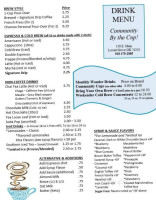 Wonder City Coffee menu