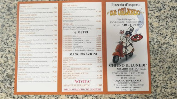 Pizzeria Da Orlando. menu