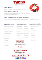 Chez Maria menu