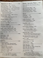 Henke's Tavern menu
