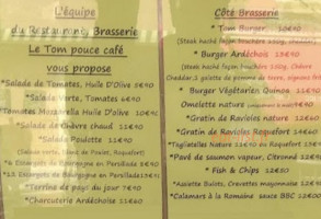 Tom Pouce Café menu