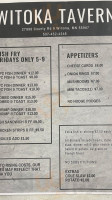 Witoka Tavern menu