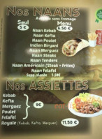 Kebab La Pause menu