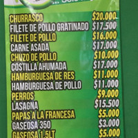 Tasca Norte menu